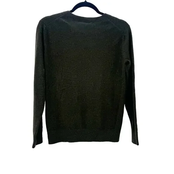 Vince Weekend Cashmere V-neck Dark Pine Pullover Sweater Long Sleeve XXS NWT